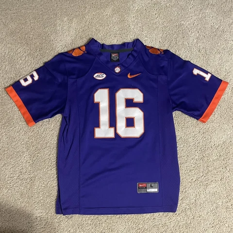Trevor Lawrence Purple Nike Clemson Tigers Stitched Jersey #16 Youth Large L Cover