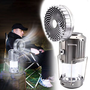 Portable Solar Camping Tent Fan with LED Camping Lantern Hurricane Emergency Kit