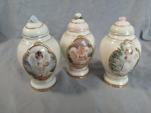 Juego 3 Tarros de Especias A Touch of Heaven Porcelana Edición Bradford Angel Box #39457 - Imagen 1 de 6