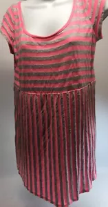 Women's Large Maternity Top - Pink + Grey Striped By New Recruit - Picture 1 of 3