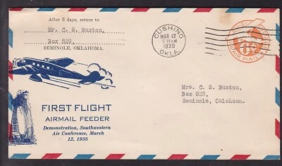 FIRST FLIGHT AIRMAIL FEEDER DEMONSTRATION S.W. AIR CONFERENCE - 1938 - Image 1 of 2