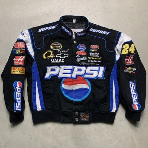 Vintage Chase Authentics Jeff Gordon #24 Pepsi Racing Jacket NASCAR Kids Youth L Cover