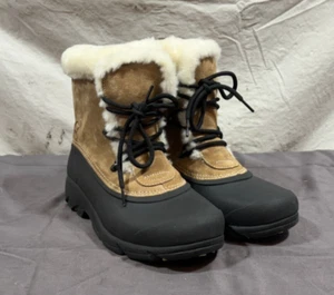 Sorel Snow Angel Brown Waterproof Shearling Leather Boots US 10 EU 41 NEW - Picture 1 of 8