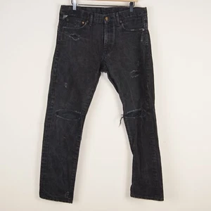 Ralph Lauren Denim & Supply Prospect Slim Black Distressed Jeans Mens Sz 34 x 32 - Picture 1 of 13