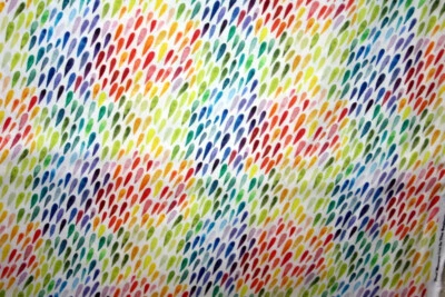 TELAS GOTAS DE LLUVIA MULTICOLORES DESDE EL PRINCIPIO - TELA 100% ALGODÓN Foto 1 de 4