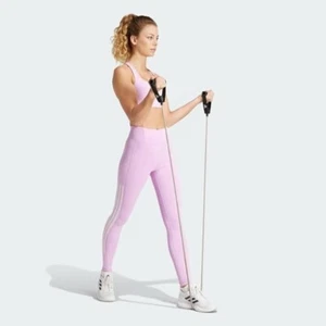 Adidas Women's XS Optime Training Leggings Full Length W/Stash Pocket LILAC PINK - Picture 1 of 5