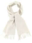 Écharpe Biagio 100 % laine foulard couleur crème unie foulard pour hommes ou femmes