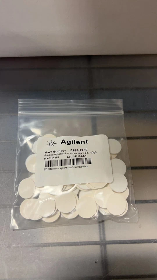 Agilent 5188-2758 preslit Septa for 6ml screw cap vials,100/pk - Image 1 of 1