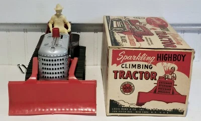 Tractor Brillante Escalada Marx High Boy NUEVO STOCK ANTIGUO NUEVO EN CAJA. ¡BONITO! Foto 1 de 4
