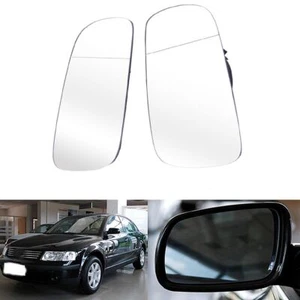 2Pcs Rear Mirror Heated Glass w/ Backing Plate Replacement For VW Bora 1999-05 - Picture 1 of 13