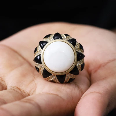 Anillo QVC Rivka Friedman con incrustación audaz de piedras preciosas con diamante simulado talla 6 Foto 1 de 4