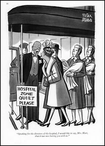 1940 Peter Arno arte cómico Mrs Hart Hospital Zone bebés anuncios impresos de colección71 - Imagen 1 de 1