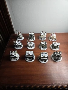 Bradford Editions Thomas Kinkade Winter Memories Illuminating Ornaments Set/12 - Picture 1 of 24