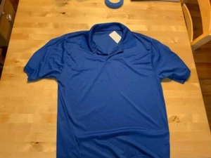 Men's Causal Cotton Polo Dri-Fit T Shirt Jersey Short Sleeve Sport MEDIUM BLUE - Picture 1 of 2