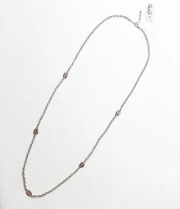 Fashion Jewelry Necklace Long Chain for Women Silver Oval Shape GIFT25 ID NEK04 - Picture 1 of 5