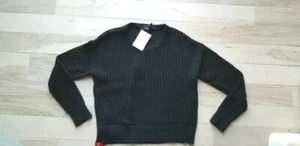 Suéter Theory Negro Punto abierto Slouchy Pullover Cotton Blend sz. NWT grande - Imagen 1 de 8