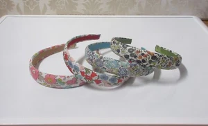Handmade Preppy 1" Medium Liberty of London Floral Fabric Headband Lot 4pc #1 - Picture 1 of 4