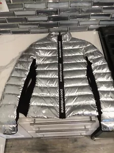 PACO RABANNE silber Chrom Daunen Bodyline Jacke NEU-Größe Large - Bild 1 von 6