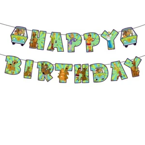 Scooby Doo Party Banner Bunting Flag. Lolly Loot Bag Deco Birthday Cake Cupcake - Picture 1 of 1