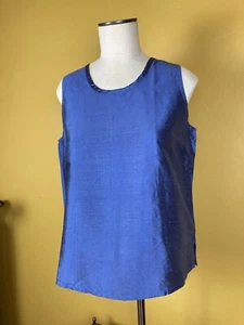 Flachs lila Seide ärmellos Tank Top Bluse Größe Small - Bild 1 von 5