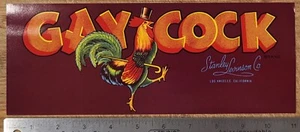 ADVERTISING Label Gay Cock STANLEY LIVINSON Los Angeles California - Picture 1 of 1