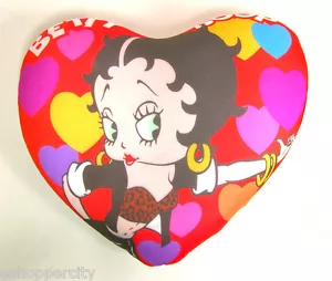 Betty Boop 14" Cuscino Microperline Biker, Cuore Molto Carino Amore Home Decor License - Foto 1 di 1