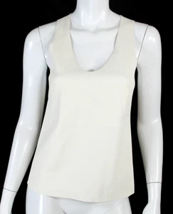 STOULS warmes weißes ärmelloses Top Stretch Leder Racerback M - Bild 1 von 6