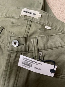 Taylor Stitch The Slim All Day Pant in Arid Eucalyptus Canvas Mens Sz 30x34” New - Picture 1 of 16