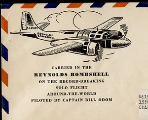 1947 COVER REYNOLDS BOMBSHELL THE RECORD-BREAKING SOLO FLIGHT AROUND THE WORLD - Picture 1 of 3
