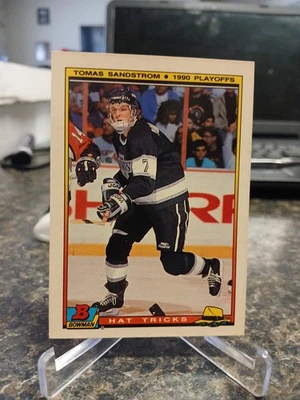 Tomas Sandstrom - 1990-91 Bowman Hat Tricks #21 - Los Angeles Kings Hockey Card - Image 1 of 2
