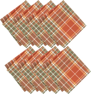 Tovaglioli da pranzo Home Fashions Hawley a quadri autunno/raccolto Ringraziamento cotone tessuto - Foto 1 di 5