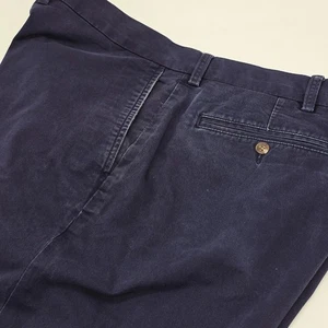 Pantalones chinos vintage Polo Ralph Lauren calce clásico para hombre 42x32 azul marino frente plano - Imagen 1 de 10