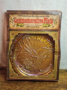 1776-1976 American Bicentennial Gedenkteller Indiana Karneval Glas ~ 8" - Bild 1 von 5