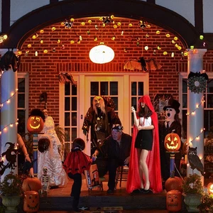 Unique Style Black Red Velvet Cape For Spooky Halloween Look Long And Spacious - Picture 1 of 12