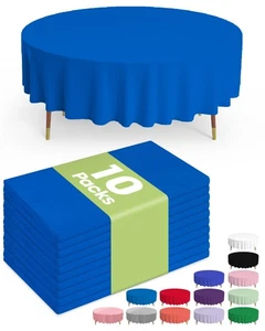 Pureegg Plastic Table Cloth Disposable 10 Pack, 84'' Round Table Cloths, Grad... - Picture 1 of 6