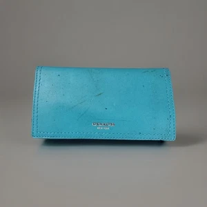 Coach türkis Leder Scheckbuch Hülle Geldbörse Vintage authentisch selten — lesen - Bild 1 von 3