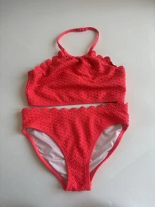 Kate Spade Bikini 2 Piece Neon Bathing Suit Girls Size 10 - Picture 1 of 6