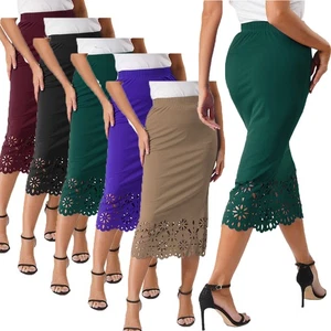 Damen Rock Schritt Unterrock Taille Kleid Fels Cocktail Hochzeit Bleistift Hohl - Picture 1 of 70