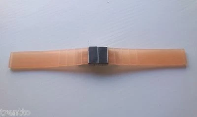 Correa reloj 16mm silicona goma naranja cierre acero inoxidable deployante - Imagen 1 de 2