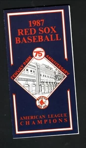 1987 Boston Red Sox Pocket Schedule Fenway Park Prudential Parking - Picture 1 of 2