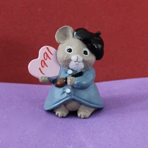 Hallmark Merry Miniature Valentine's 1991 Artist Mouse with Heath QSM1519 - Bild 1 von 3