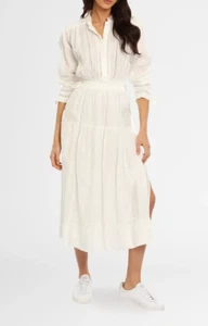 SHONA JOY LS Midi Dress Linen Casual Resort White Size 10 AU RRP395 WITH DEFECTS - Picture 1 of 8