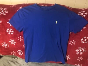 Polo Ralph Lauren T Shirt Mens Small Tee Short Sleeve Blue W/ Yellow Pony. NICE! - Picture 1 of 4