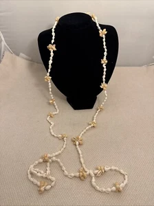 Wonderful Vintage Tiny Mixed Shells Shell Lei Long Necklace 28” - Picture 1 of 6