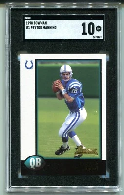 1998 Bowman Peyton Manning RC #1 SGC 10 GEM MINT HOF 💎 - Image 1 of 2