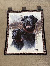 James Killen Wall Hanging Tapestry Hunting Dogs Black Labs Flag Weighted Rods