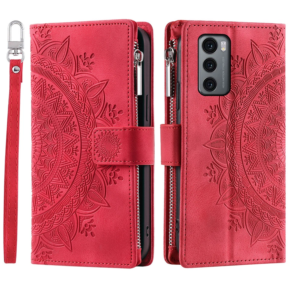Capa de bolso carteira flip com zíper couro Datura para LG Wing 5G - Imagem 1 de 4