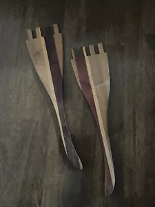 Wooden Fork for Serving Salad Server Wooden Utensil Set 2pcs Handmade - Picture 1 of 5