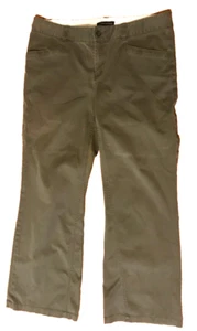 Banana Republic Pants Women's 12 Khaki Taupe Flare Trousers 34W x 31I Low Rise - Picture 1 of 8