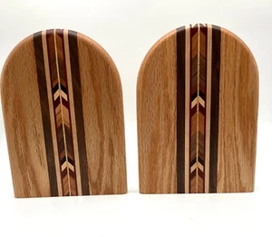 Fermalibri in legno fatti a mano intarsiato legno decorativo rovere colorato - Foto 1 di 4